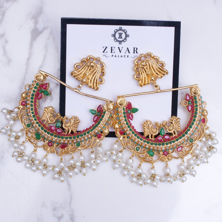 HALF CUT PEACOCK EARRINGS - Pehnaawaa