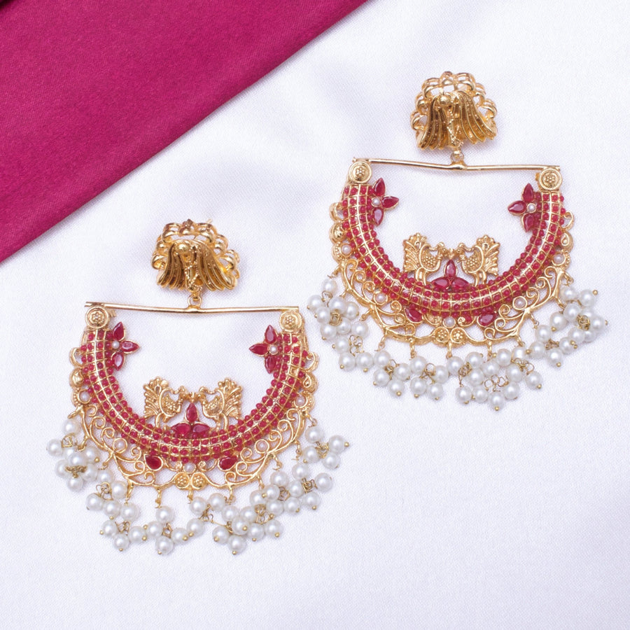 HALF CUT PEACOCK EARRINGS - Pehnaawaa