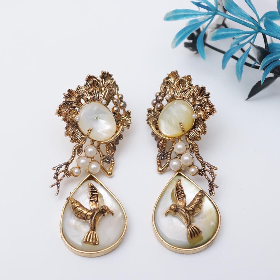 Hand Crafted Bird Earring - Pehnaawaa