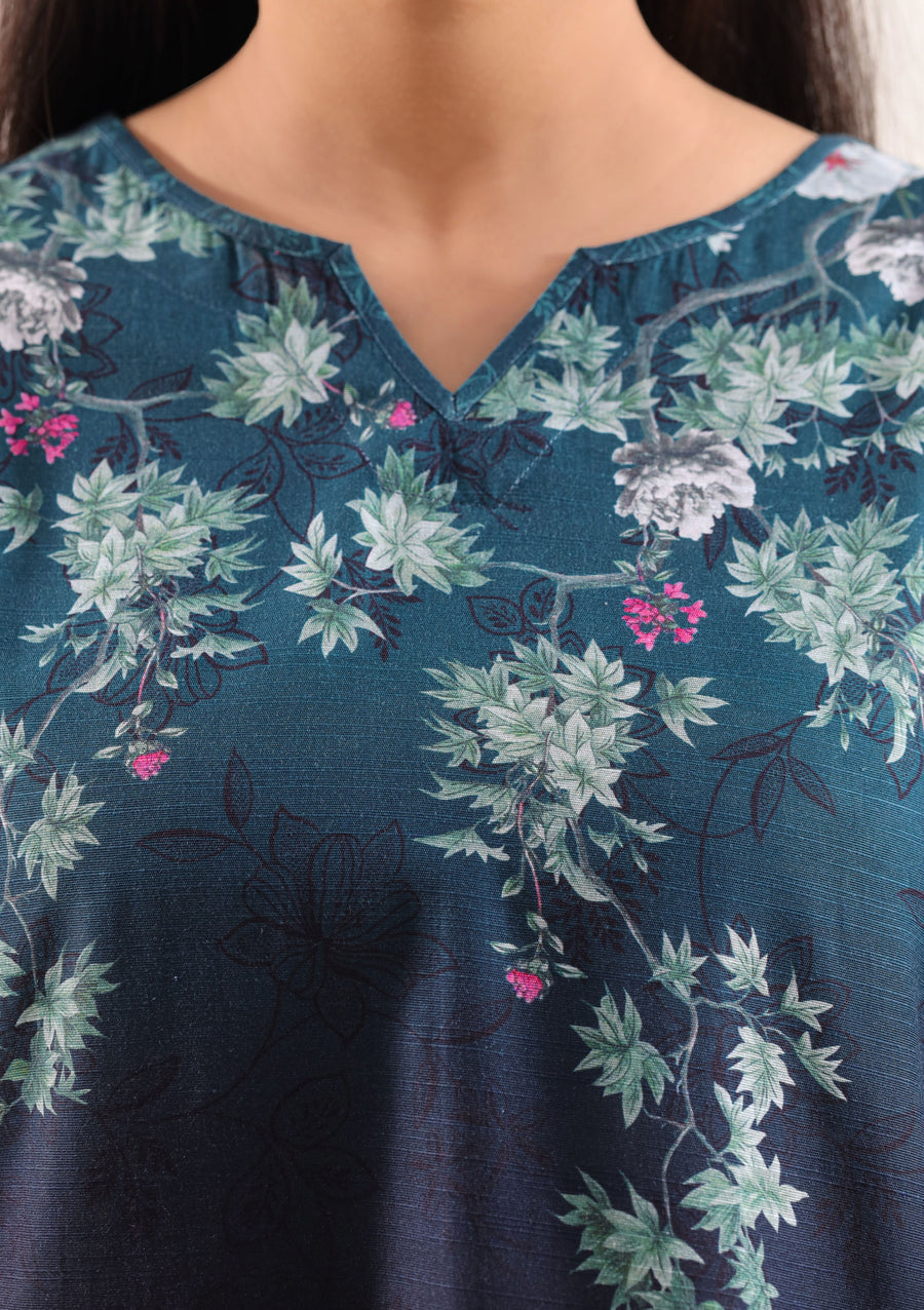 Printed Khaddar Stitched 2 Piece (Shirt/Trouser) - Pehnaawaa