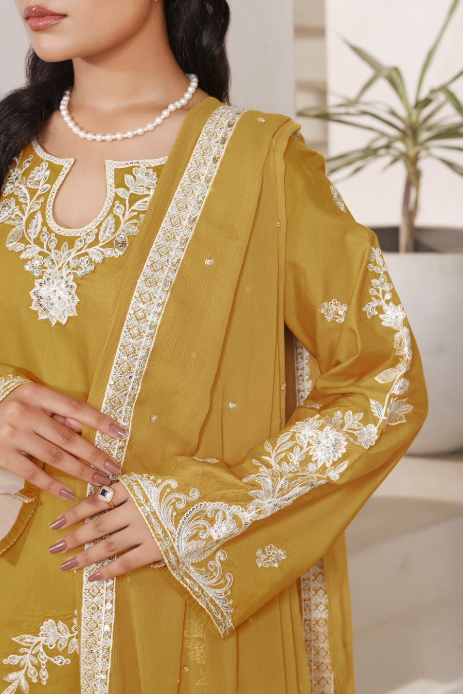 Mustard Gold 3 piece Ready to wear Semi formal