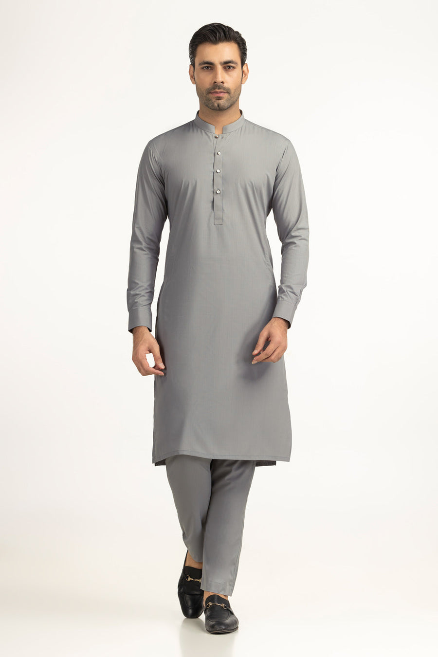 Off-White Linen 2-Piece Men's Kurta | Mandarin Collar