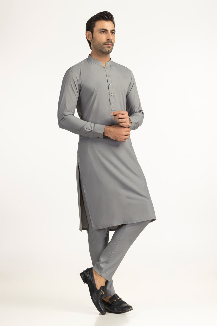 Off-White Linen 2-Piece Men's Kurta | Mandarin Collar