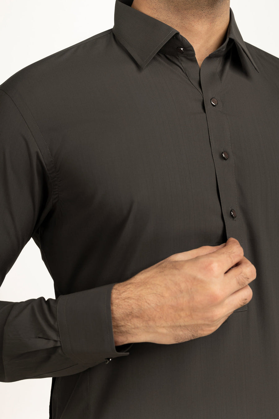 Off-White Linen 2-Piece Men's Kurta | Mandarin Collar