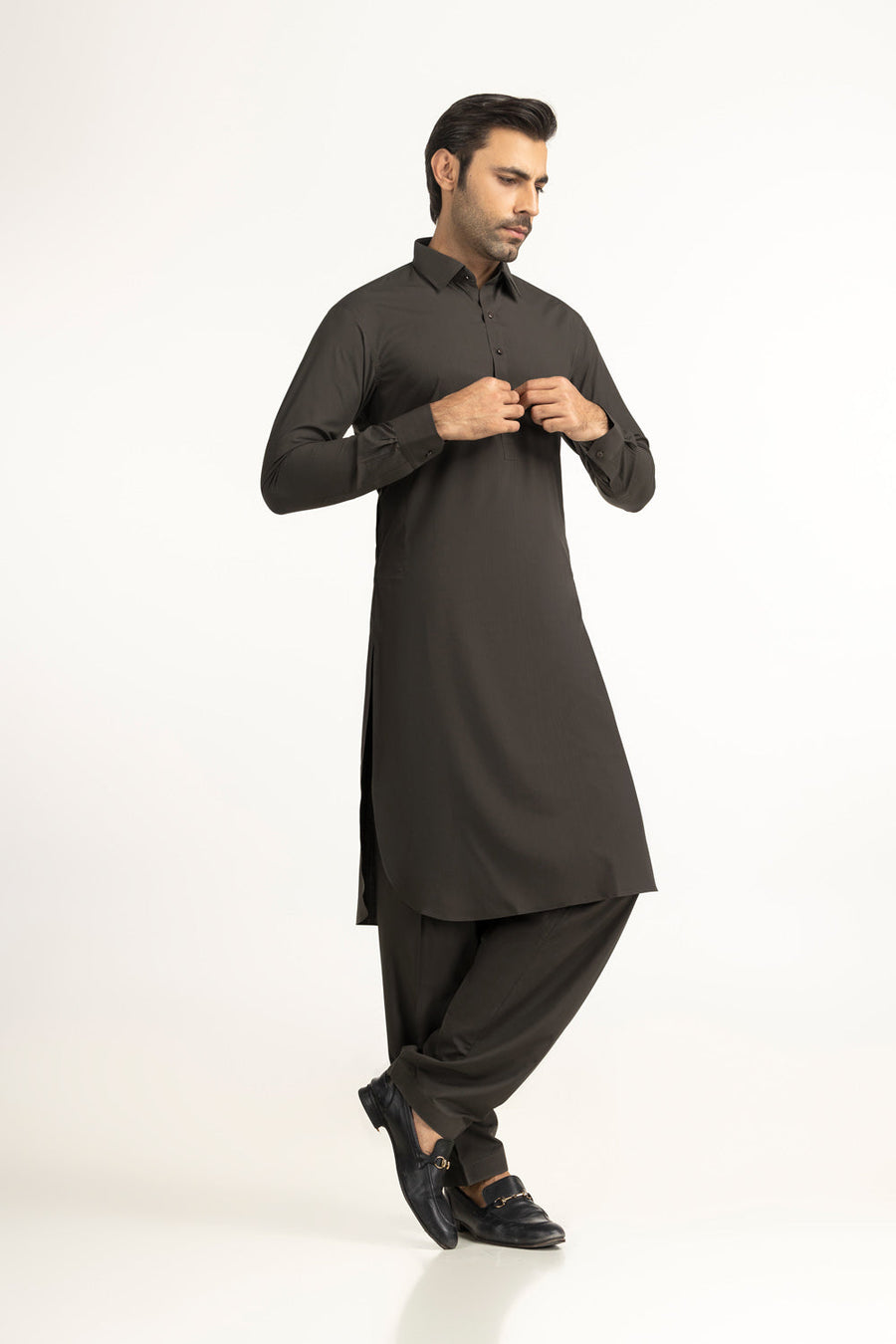 Off-White Linen 2-Piece Men's Kurta | Mandarin Collar