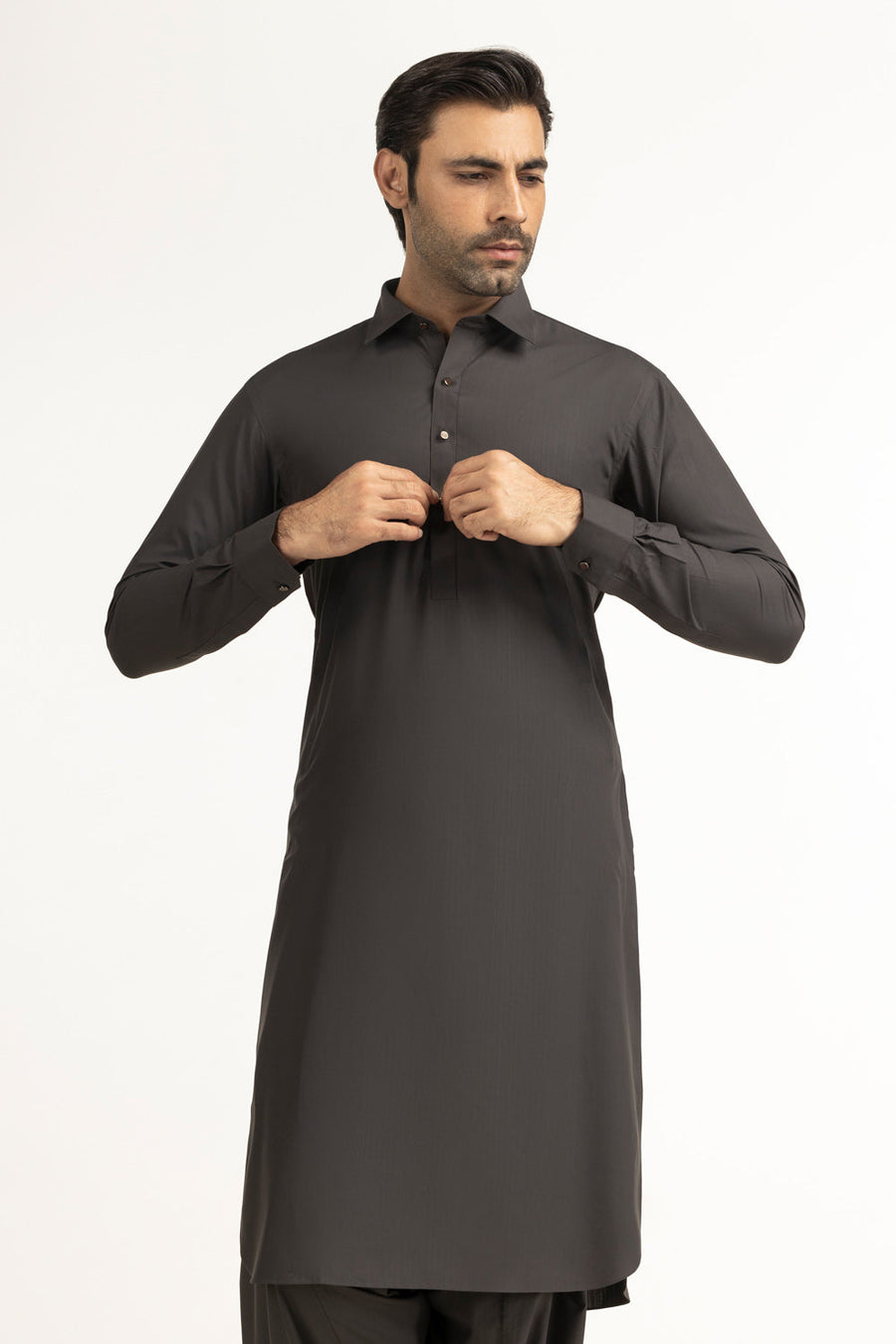Off-White Linen 2-Piece Men's Kurta | Mandarin Collar