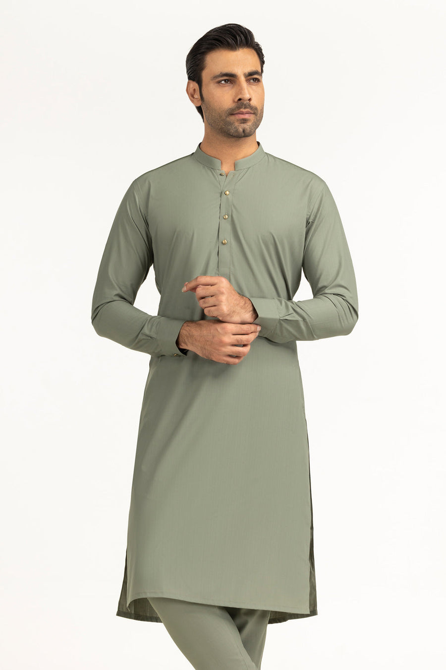 Off-White Linen 2-Piece Men's Kurta | Mandarin Collar
