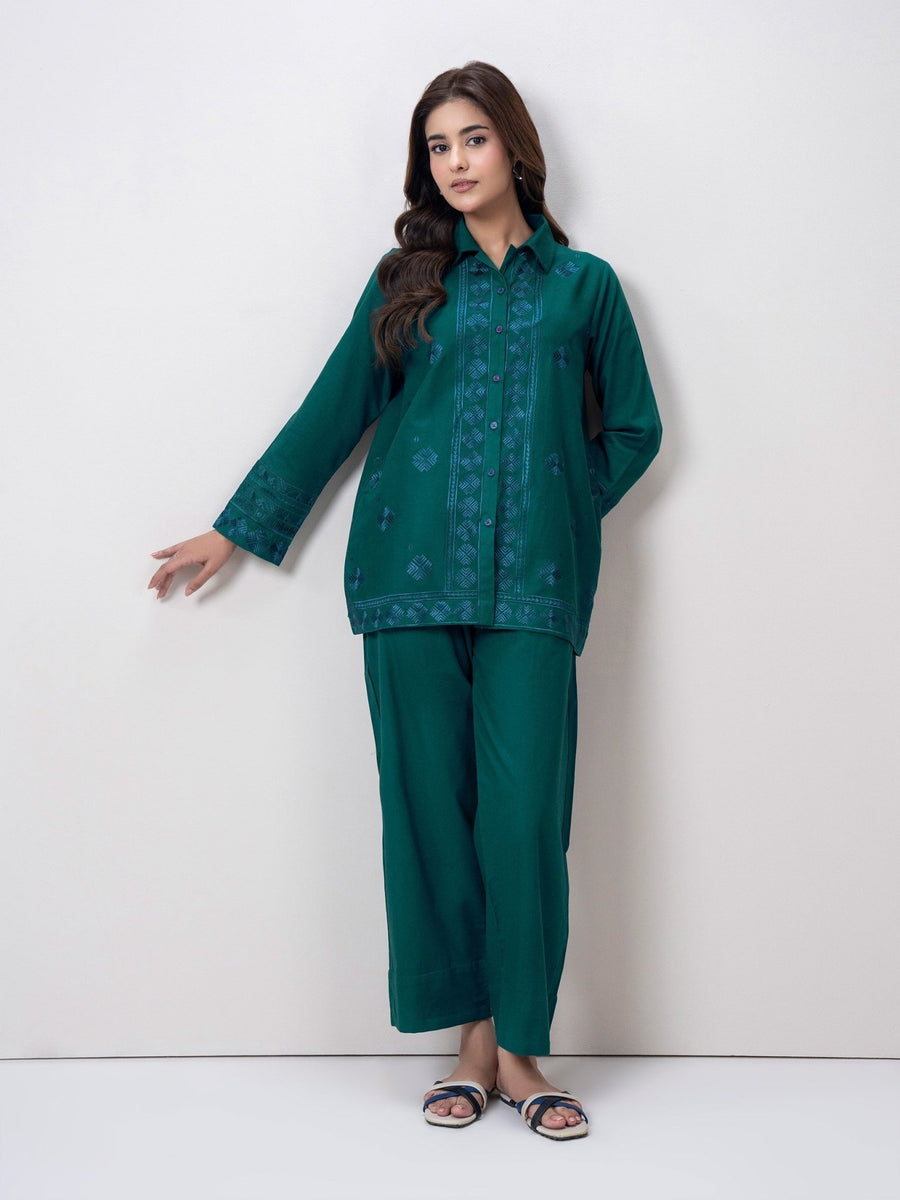 Khaddar Co - ord Set - Embroidered - Pehnaawaa