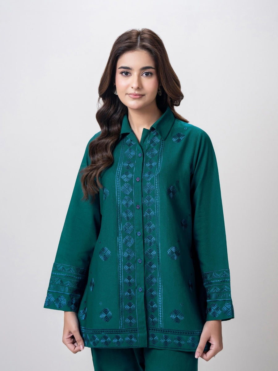 Khaddar Co - ord Set - Embroidered - Pehnaawaa