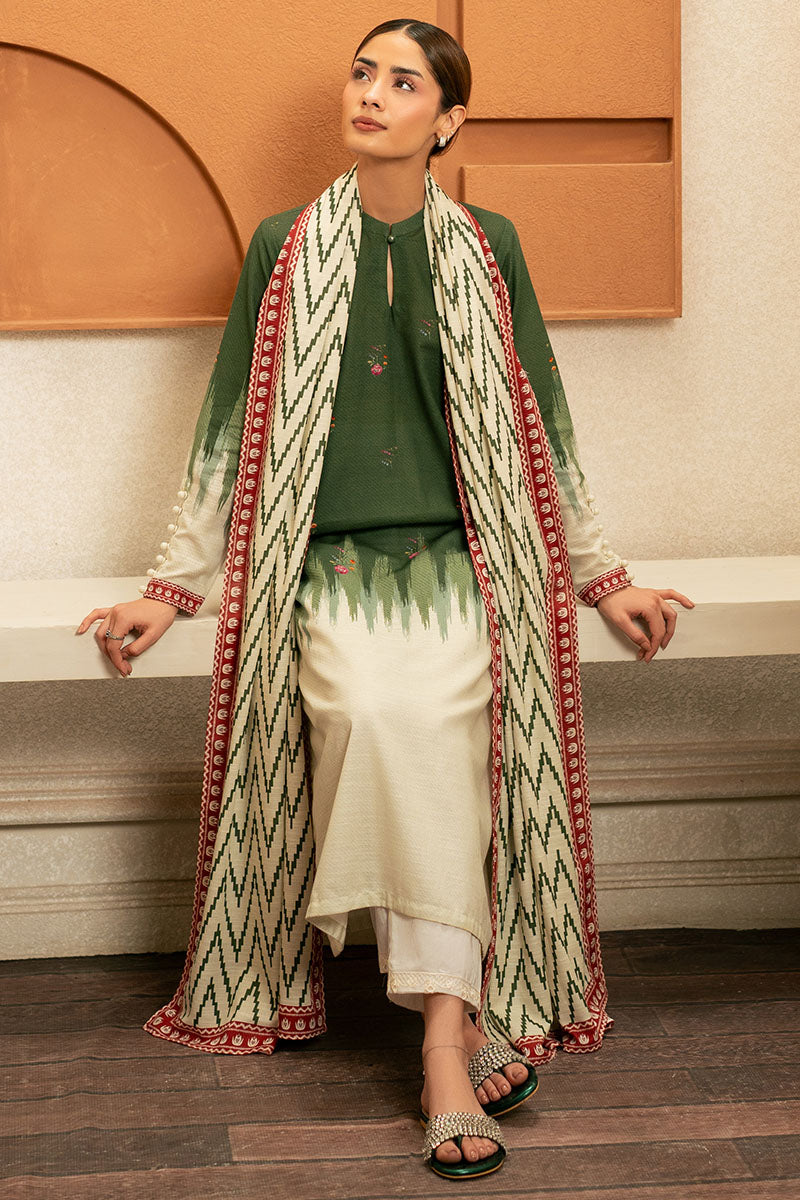 FOREST ECHO-2PC (SHIRT & DUPPATA) - Pehnaawaa