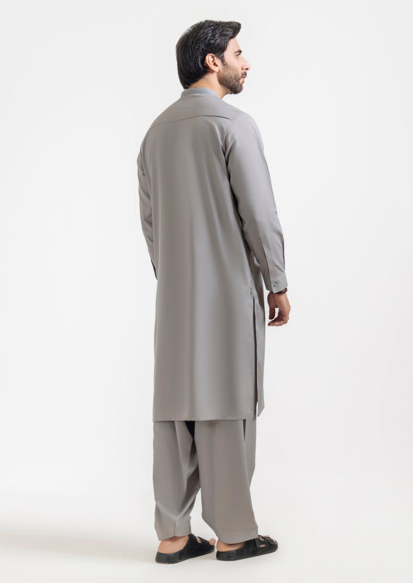 L - Grey - Blended - Shalwar Suit - (M25SSE2060) - Pehnaawaa