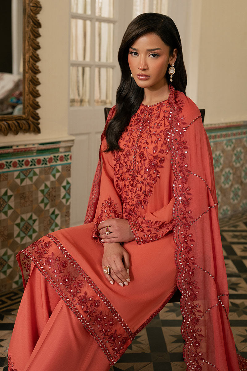 FADED ROSE-3PC (SHIRT, TROUSER & DUPATTA) - Pehnaawaa