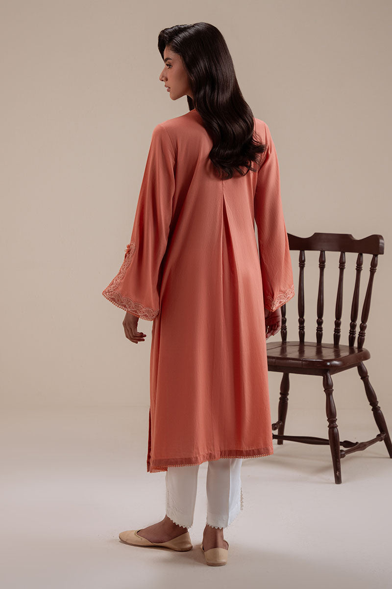 CARAMEL GLOW DYED LAWN SHIRT - Pehnaawaa