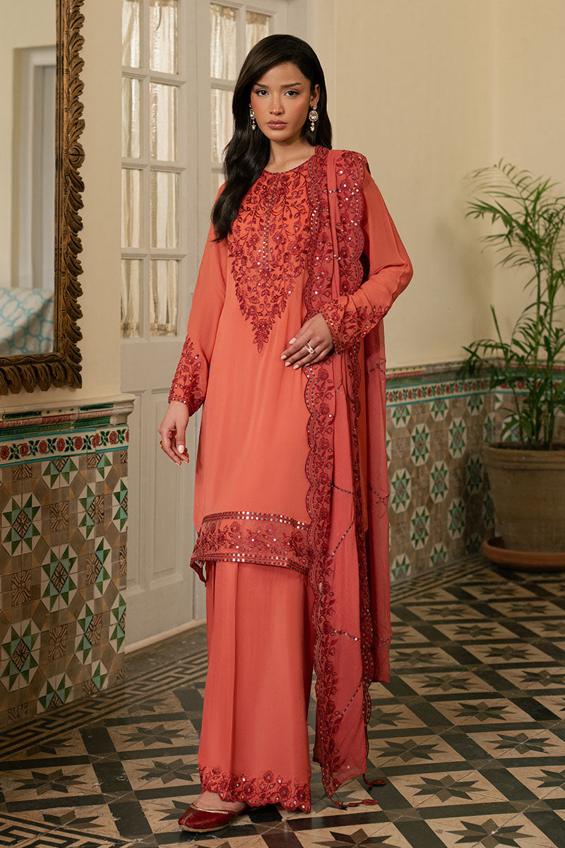 FADED ROSE-3PC (SHIRT, TROUSER & DUPATTA) - Pehnaawaa