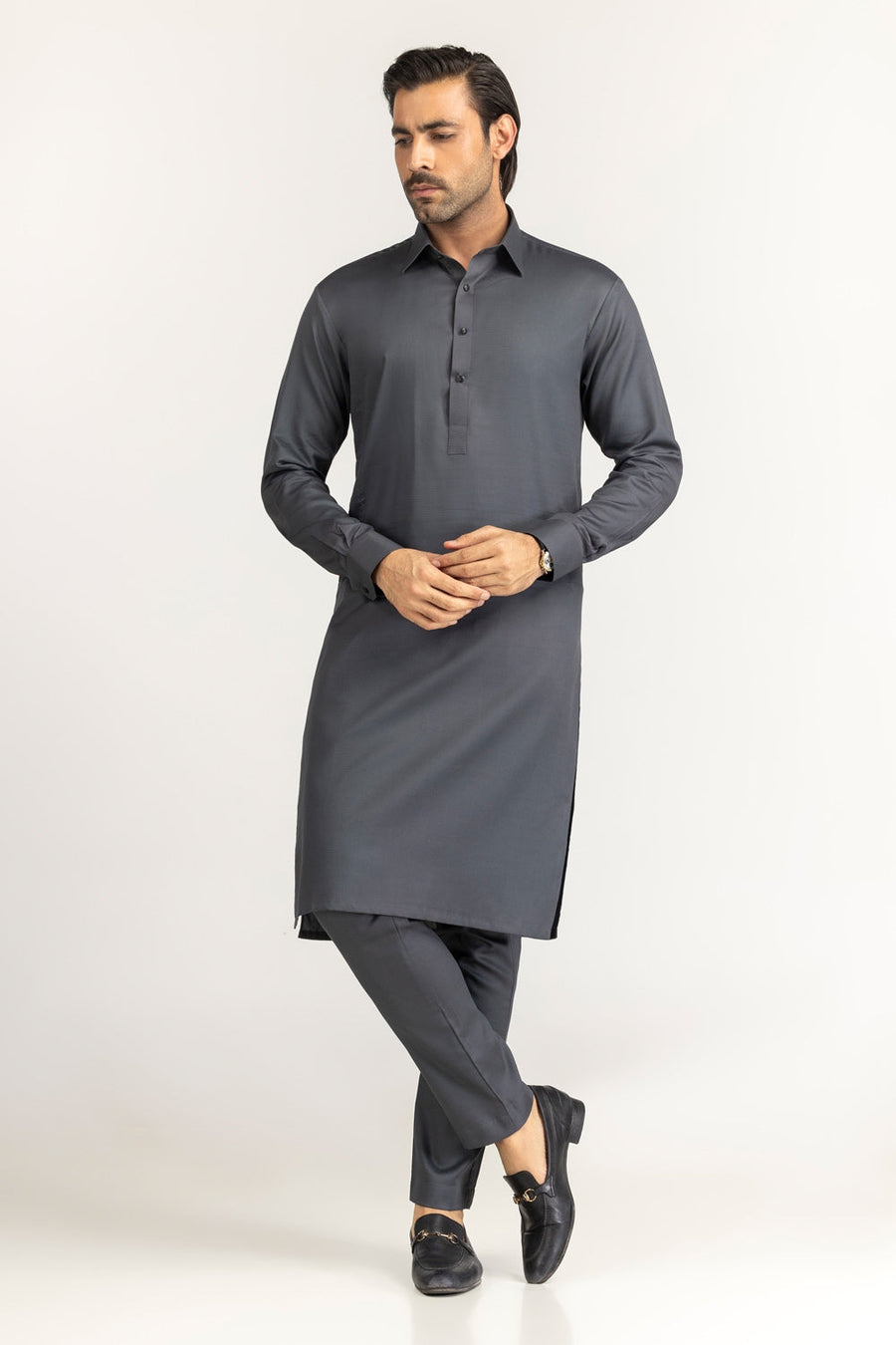 Ivory Cotton 2-Piece Kurta Pajama | Mandarin Collar