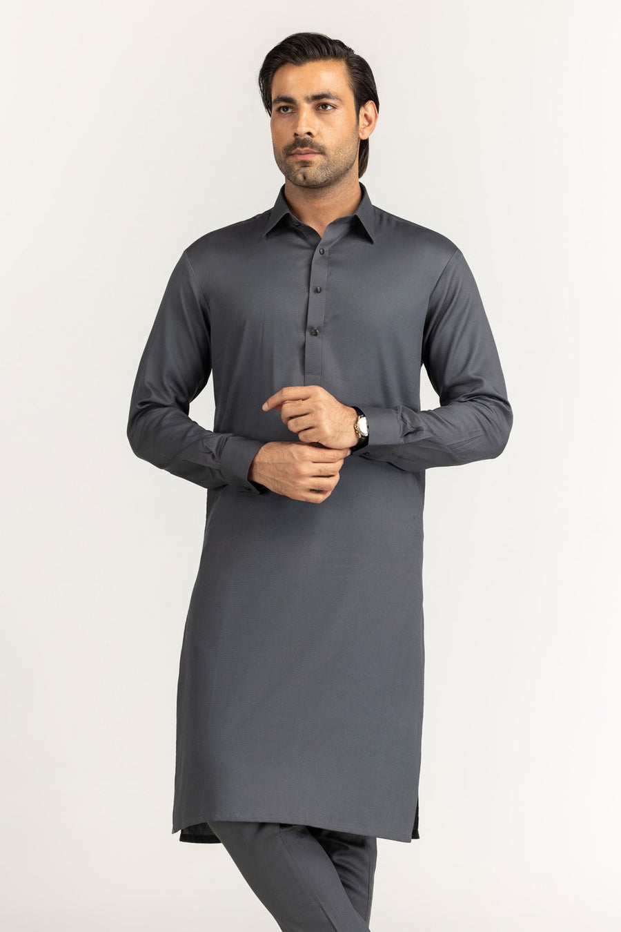 Ivory Cotton 2-Piece Kurta Pajama | Mandarin Collar