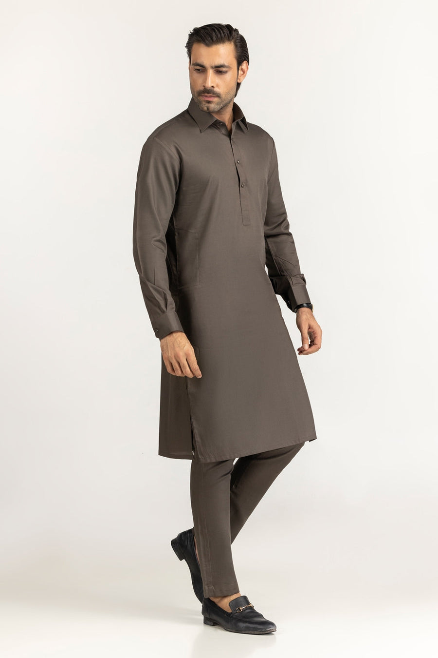 Ivory Cotton 2-Piece Kurta Pajama | Mandarin Collar