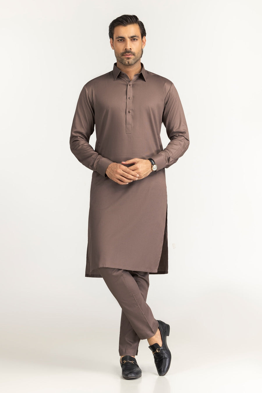 Ivory Cotton 2-Piece Kurta Pajama | Mandarin Collar