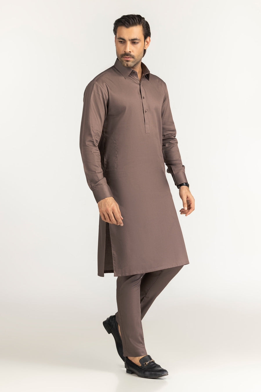 Ivory Cotton 2-Piece Kurta Pajama | Mandarin Collar