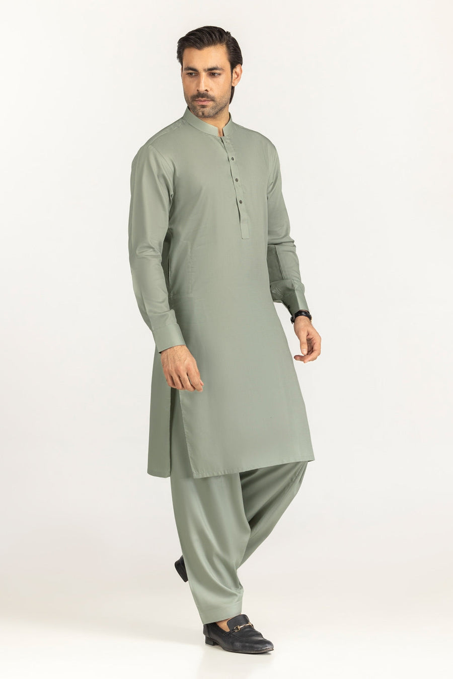 Ivory Cotton 2-Piece Kurta Pajama | Mandarin Collar