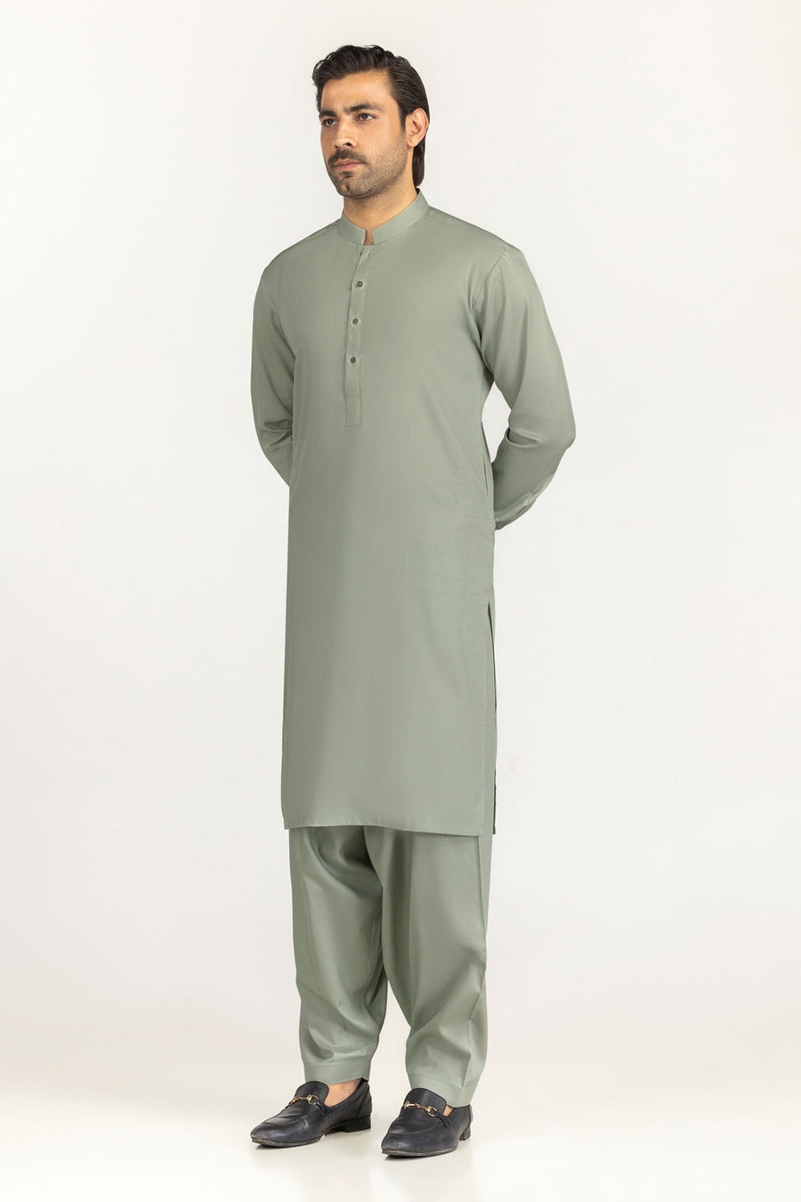 Ivory Cotton 2-Piece Kurta Pajama | Mandarin Collar