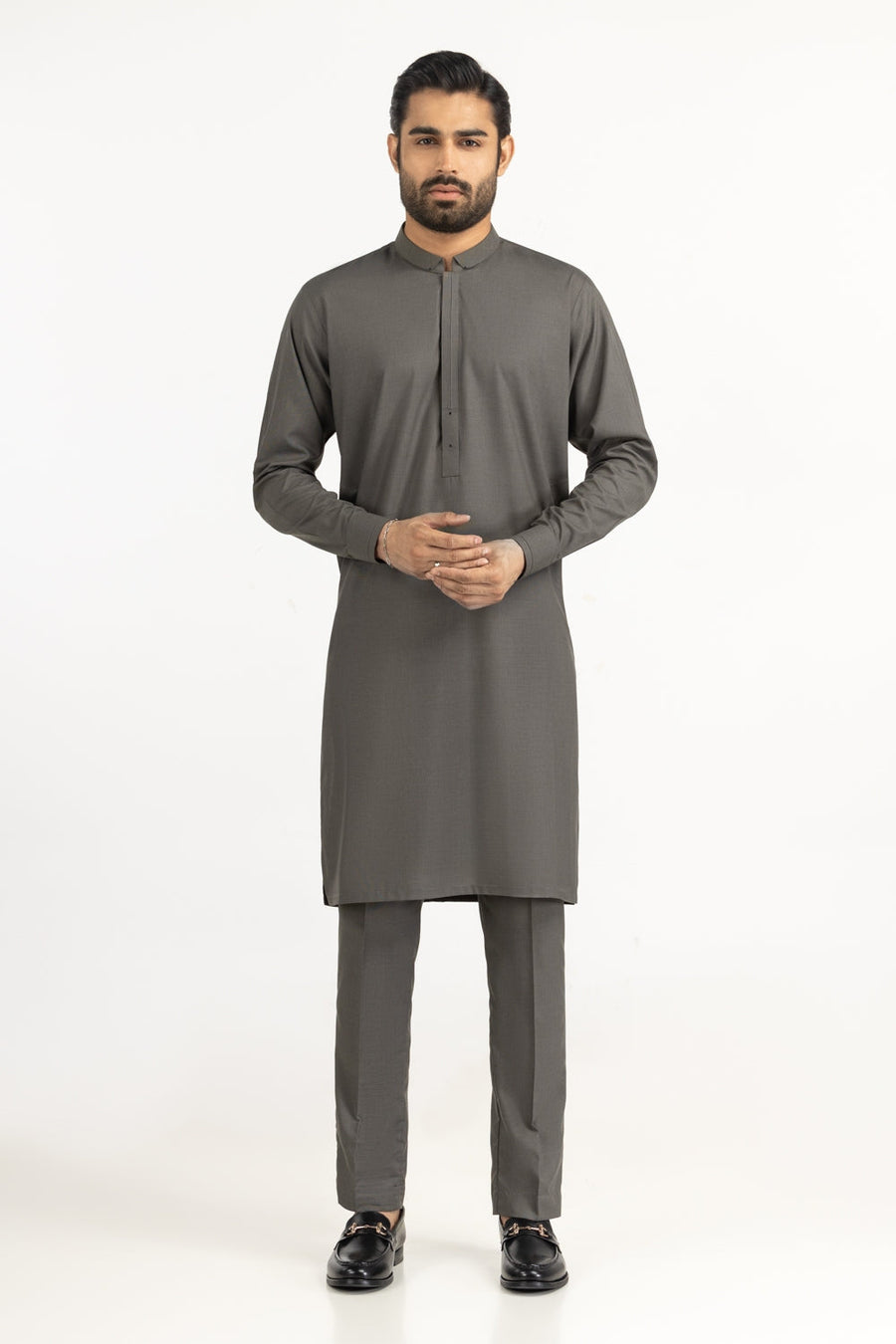 Sage Cotton 2-Piece Kurta | Minimalist Placket Design