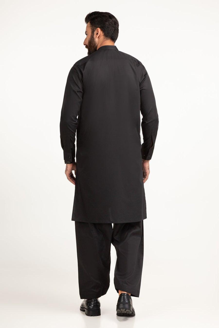 Charcoal Cotton 2-Piece Kurta | Mandarin Collar