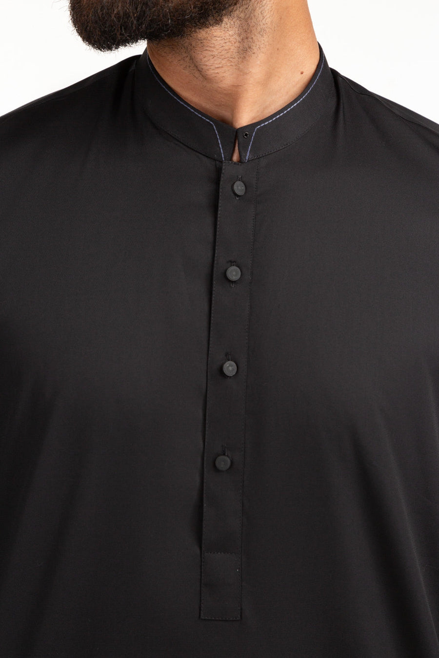 Charcoal Cotton 2-Piece Kurta | Mandarin Collar