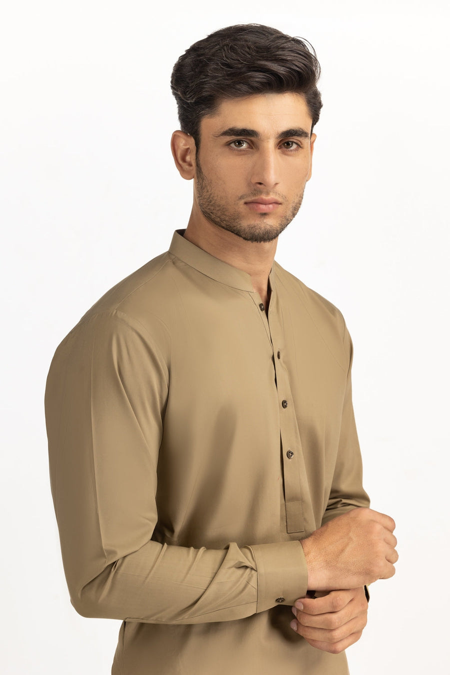 Warm Beige Cotton Silk 2-Piece Salwar Kameez | Relaxed Fit