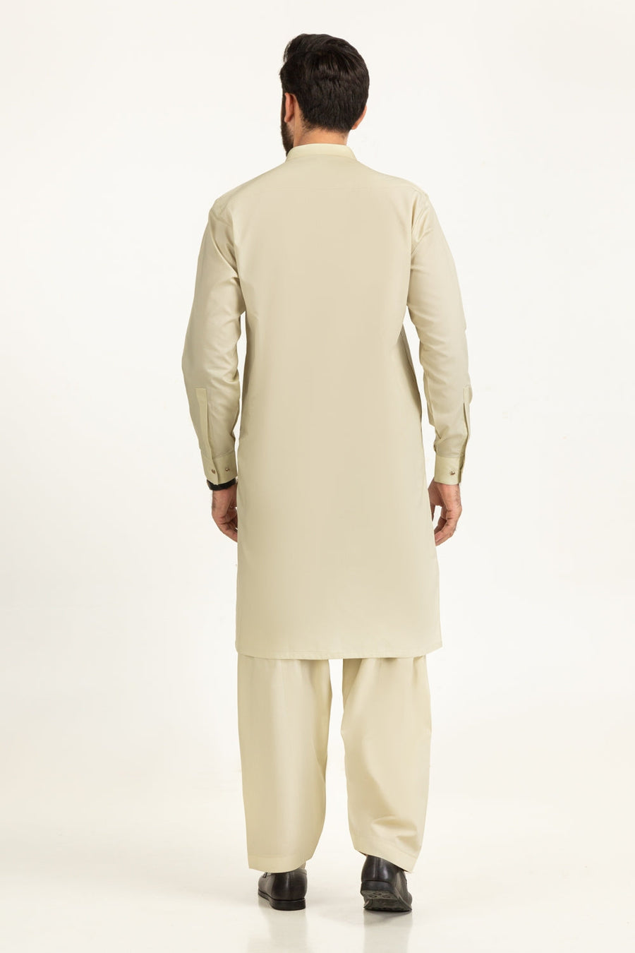 Ivory Giza Cotton 2-Piece Kurta | Mandarin Collar