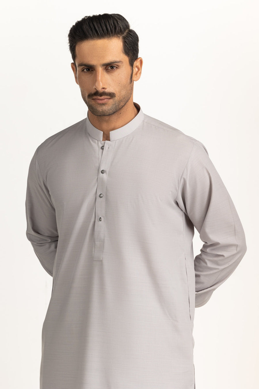 Ivory Organic Cotton 2-Piece Kurta Shalwar | Mandarin Collar