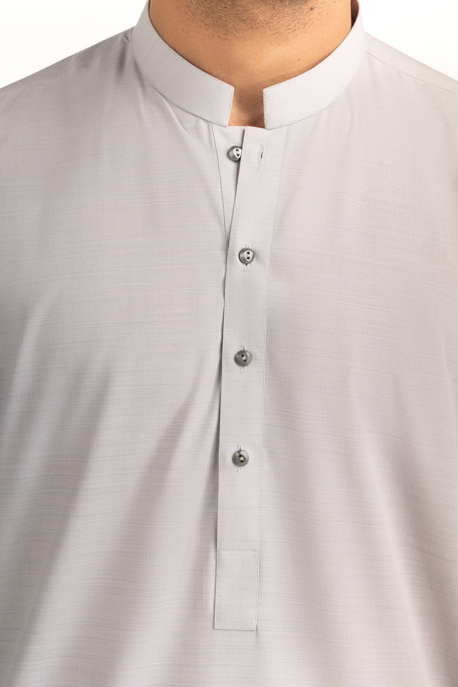 Ivory Organic Cotton 2-Piece Kurta Shalwar | Mandarin Collar