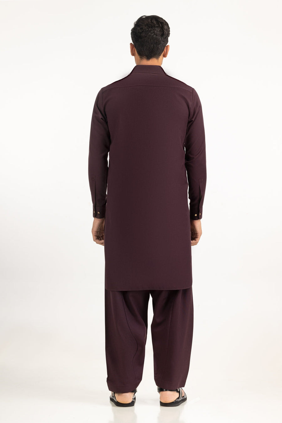 Burgundy Cotton Lawn 2-Piece Kurta | Relaxed Fit
