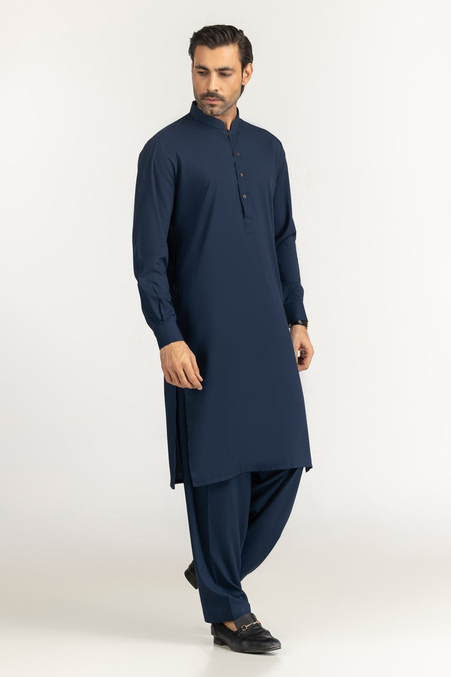 Charcoal Silk Blend 2-Piece Salwar Kameez | Minimalist