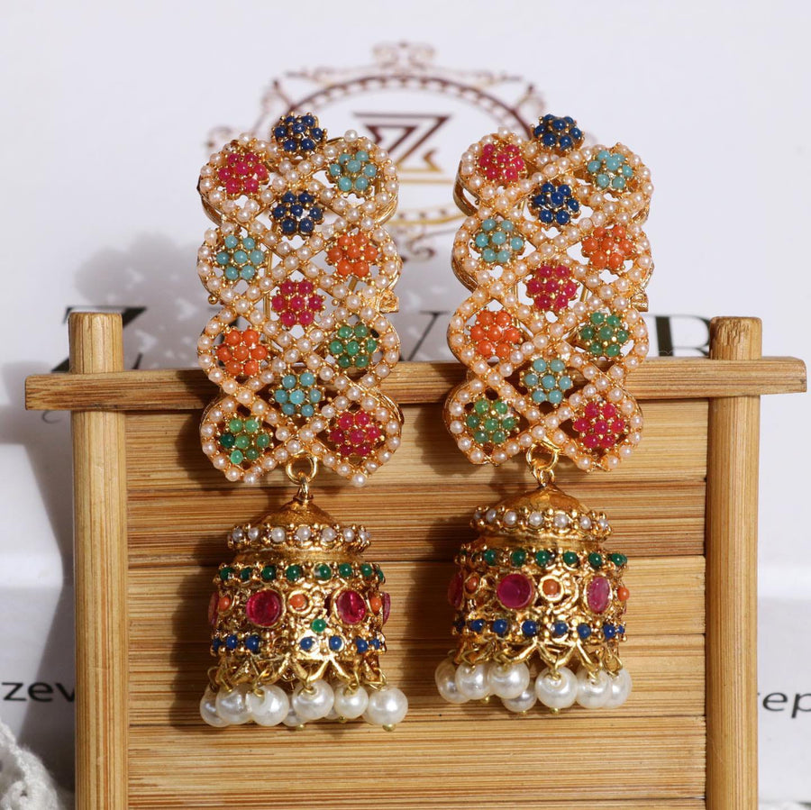 Naurattan Jhumka Pair - Pehnaawaa