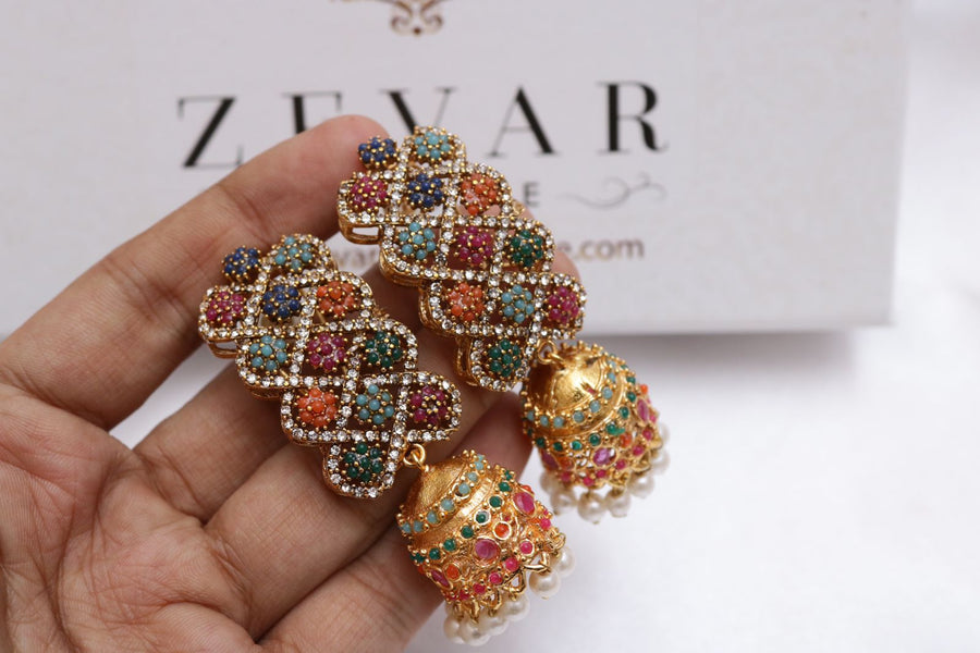 Naurattan Jhumka Pair - Pehnaawaa