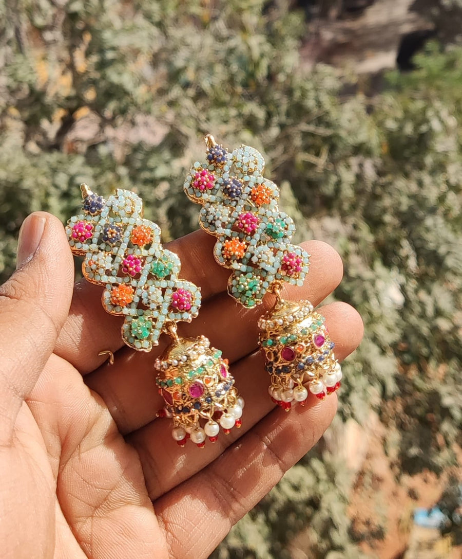 Naurattan Jhumka Pair - Pehnaawaa