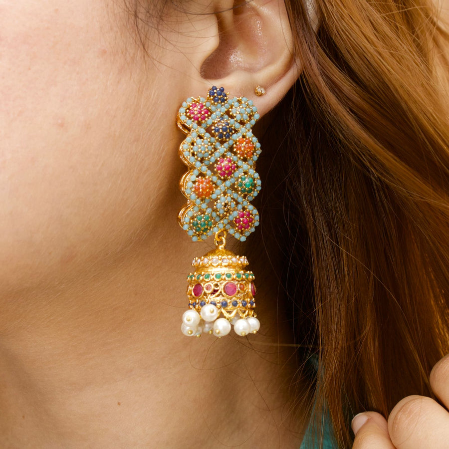 Naurattan Jhumka Pair - Pehnaawaa