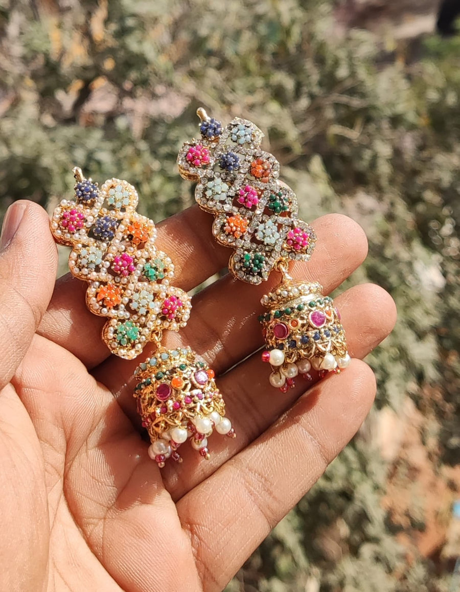 Naurattan Jhumka Pair - Pehnaawaa