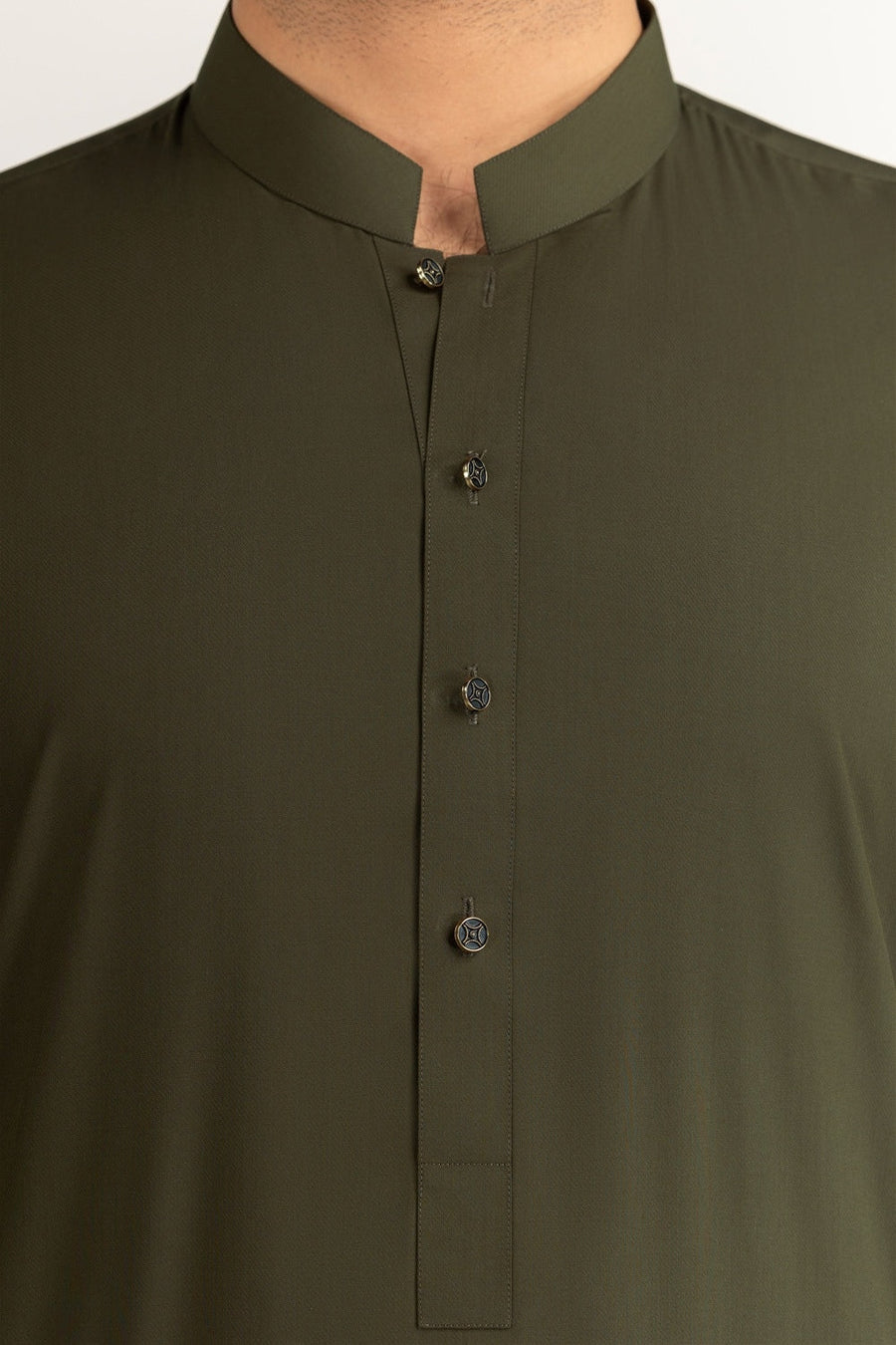 Caramel Cotton 2-Piece Kurta Set | Mandarin Collar