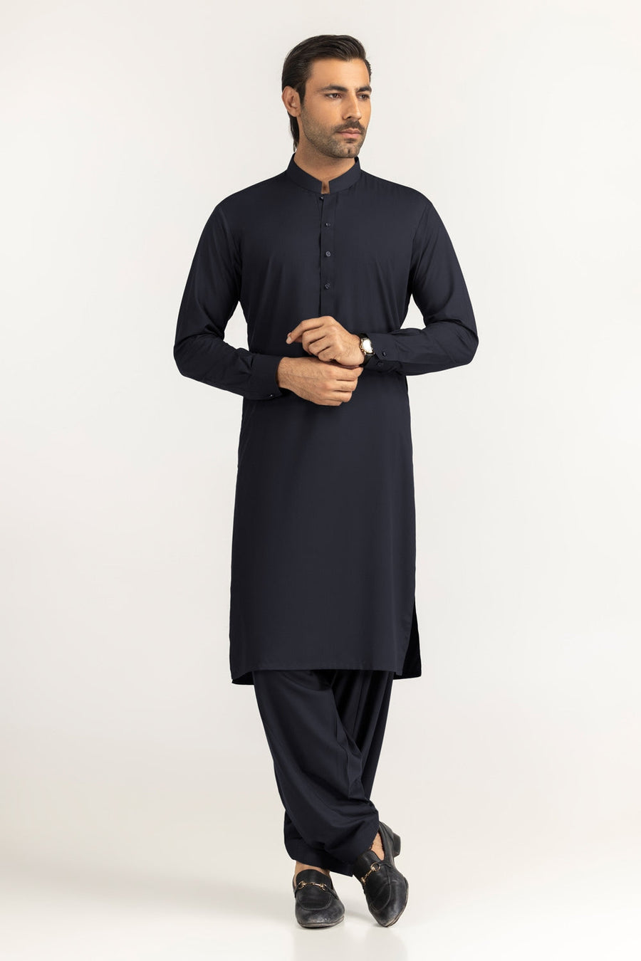 Caramel Cotton 2-Piece Kurta Set | Mandarin Collar
