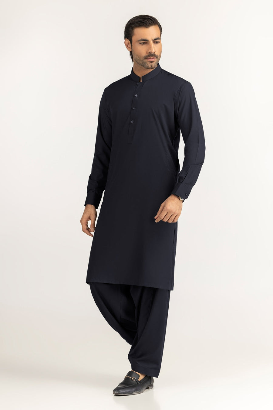 Caramel Cotton 2-Piece Kurta Set | Mandarin Collar