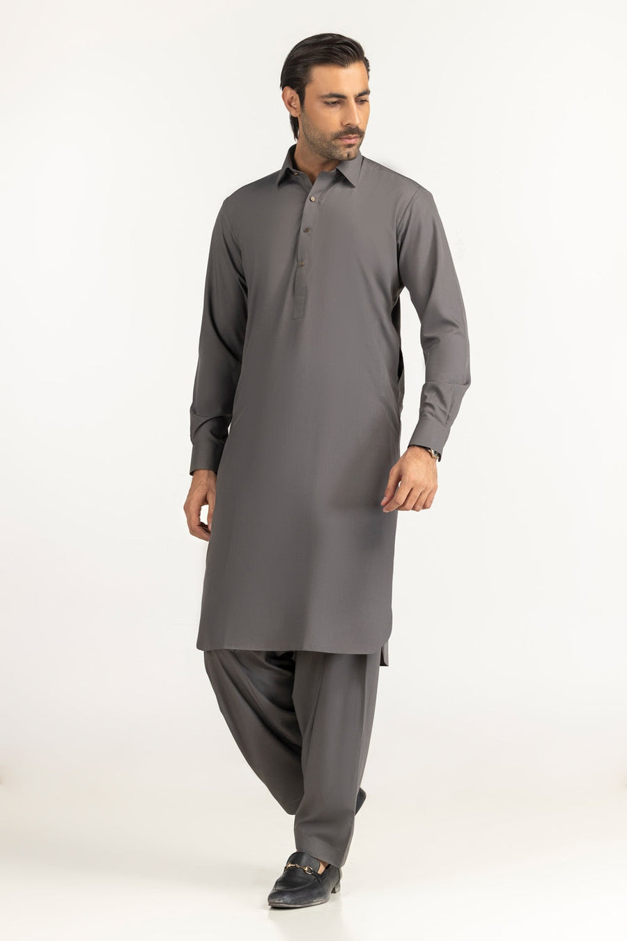Caramel Cotton 2-Piece Kurta Set | Mandarin Collar