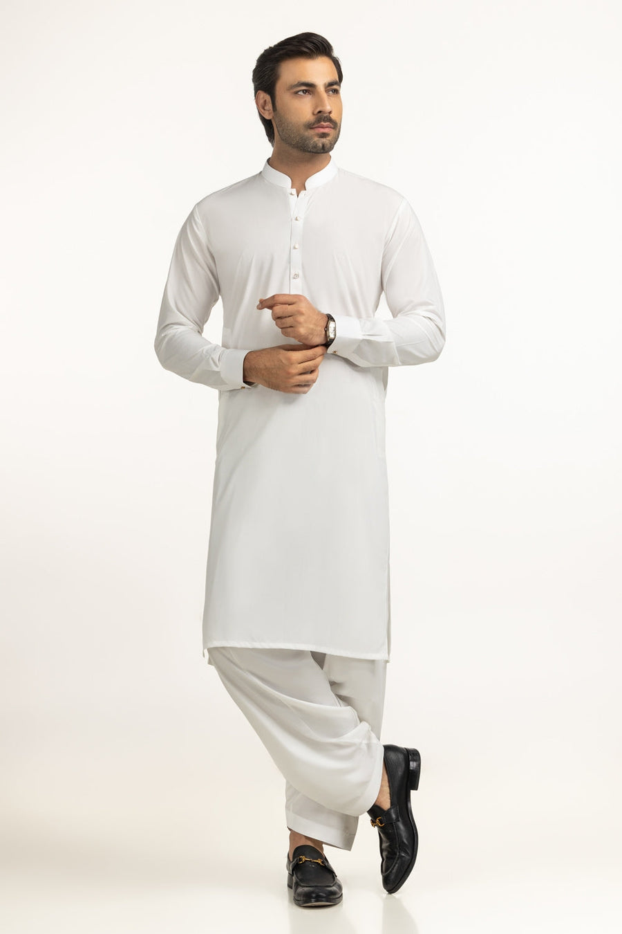 Caramel Cotton 2-Piece Kurta Set | Mandarin Collar