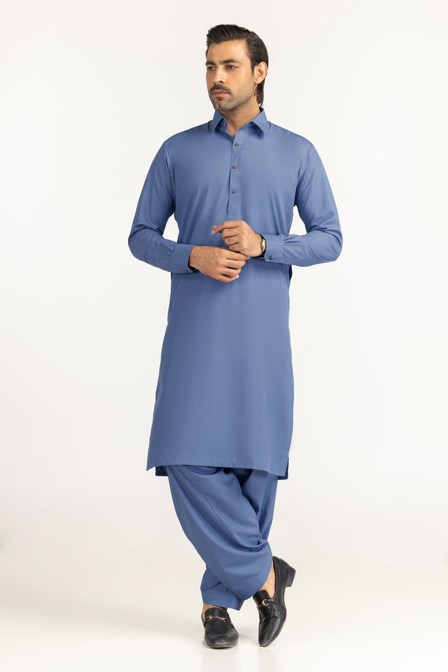 Caramel Cotton 2-Piece Kurta Set | Mandarin Collar