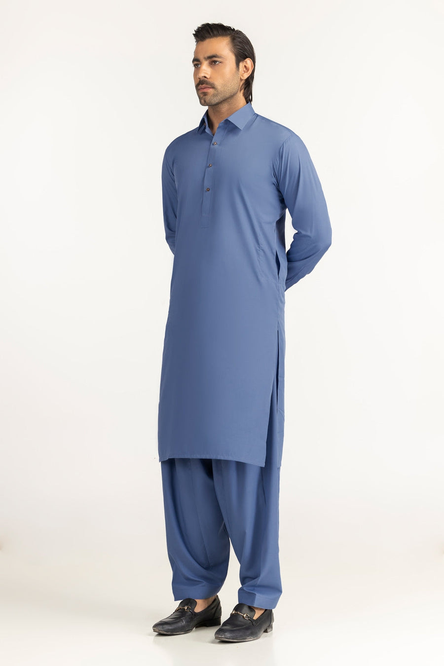 Caramel Cotton 2-Piece Kurta Set | Mandarin Collar