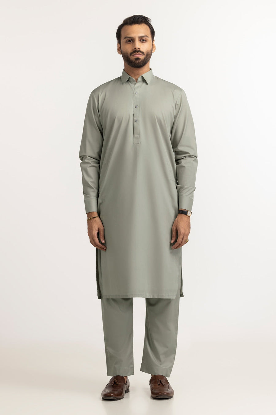 Ivory Cotton 2-Piece Men's Salwar Kameez | Relaxed Fit