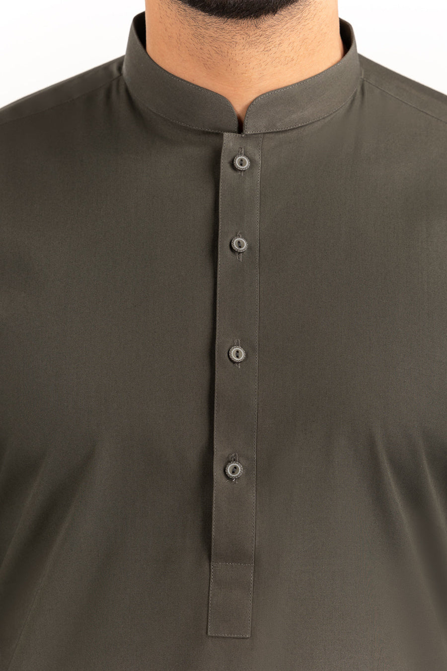 Ivory Cotton 2-Piece Kurta Set | Classic Collar Tunic