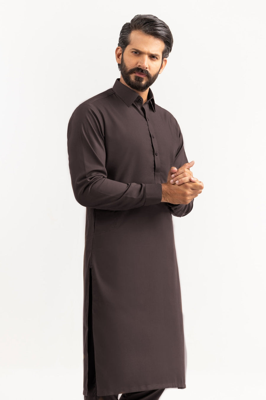 Off-White Silk Linen 2-Piece Men's Kurta | Mandarin Collar
