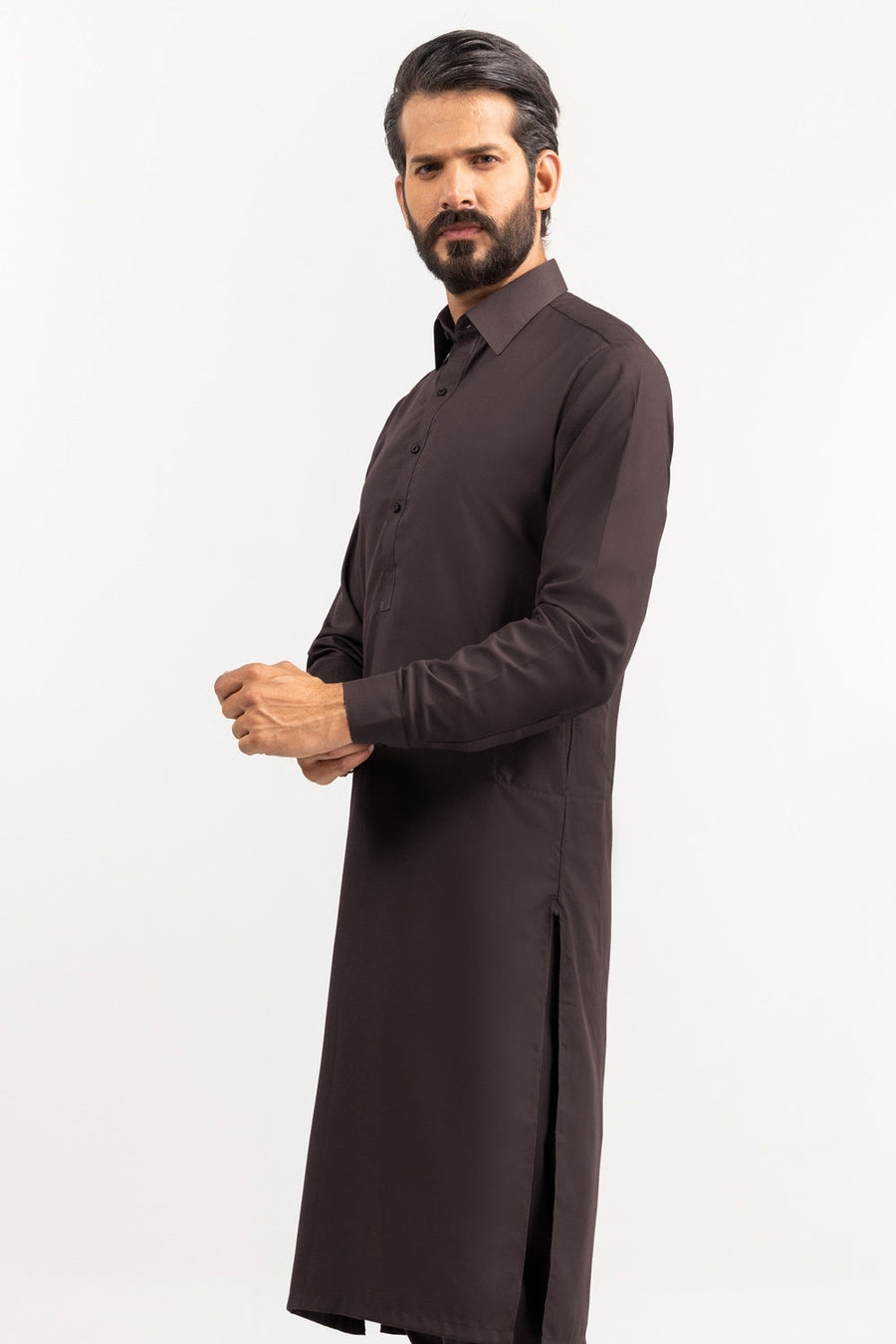 Off-White Silk Linen 2-Piece Men's Kurta | Mandarin Collar